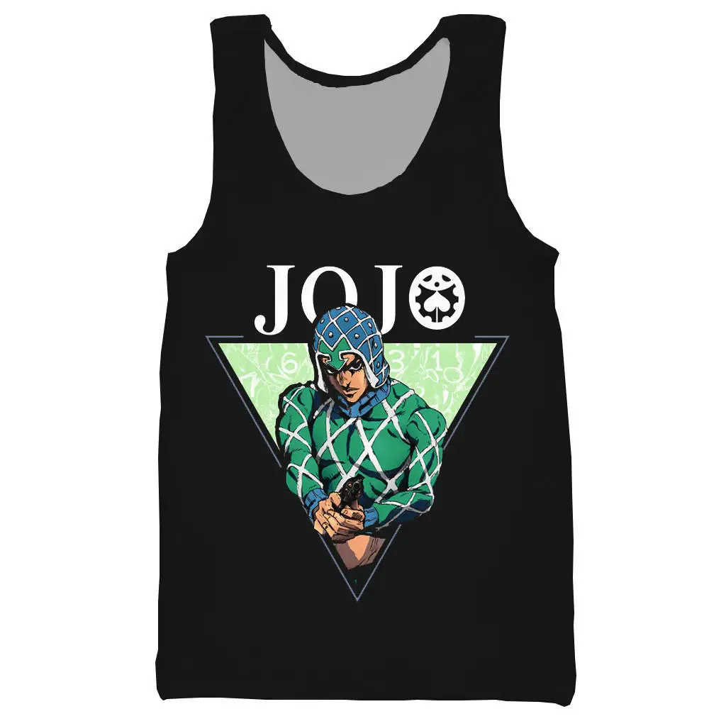 JoJo невероятное приключение 3D с принтом на бретелях для мужчин; модные стильные летние на бретелях выработать мужские и женские топы с лямкой на шее на бретелях