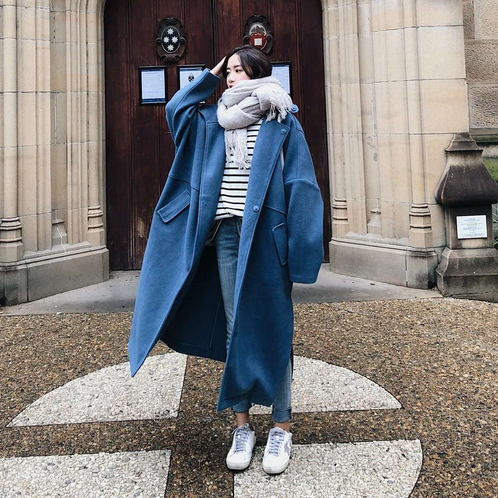 

Photo Shoot Oversize French Woolen Jacket 2019 Winter New Style WOMEN'S Dress Retro Hooded Double-Sided Duffle Coat