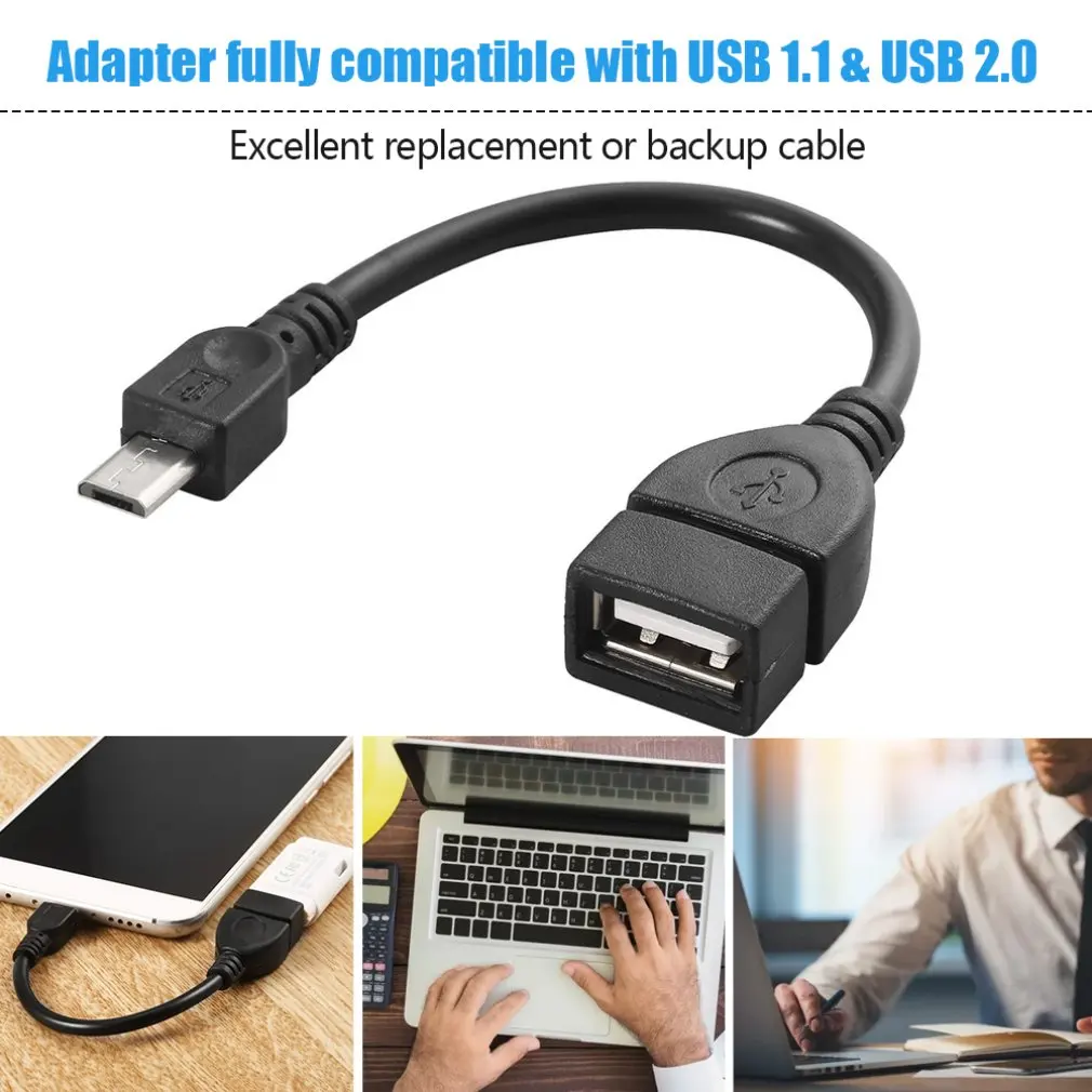 USB Female to Micro USB 5 Pin Male Adapter Host OTG Data Loader Charger Charging Cable USB OTG for Samsung