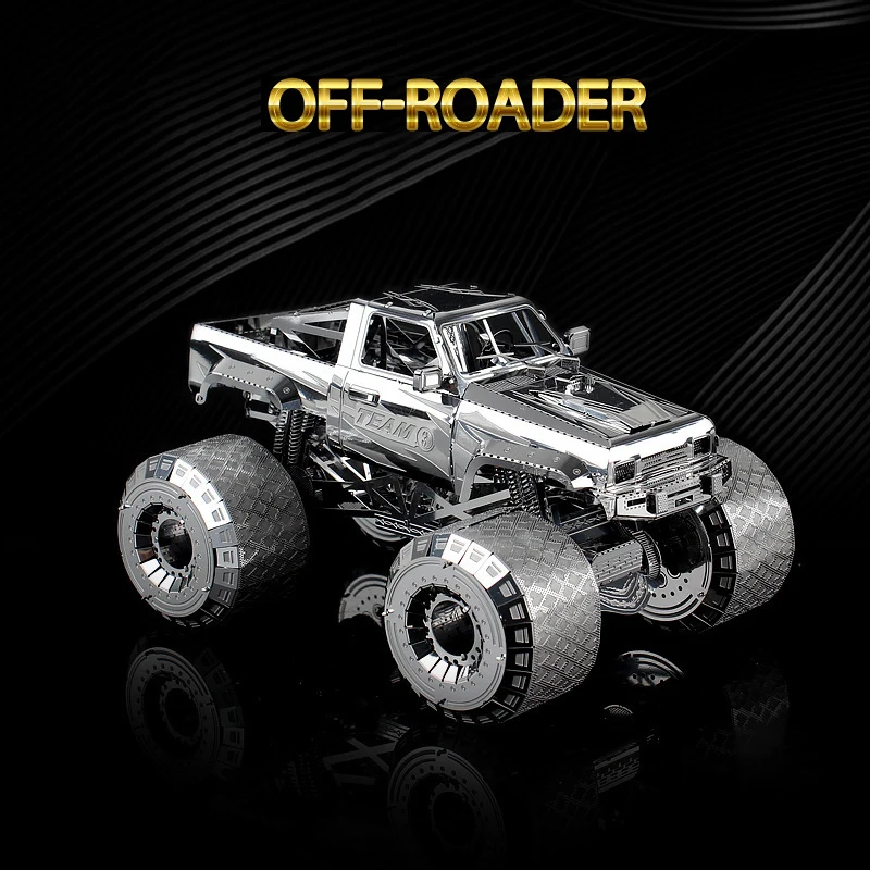 

3D Puzzle Metal Model Kit Off-road Truck Voiture Assembly DIY 3D Laser Cut Toys Prefabricated Puzzle Models Toys for Adults