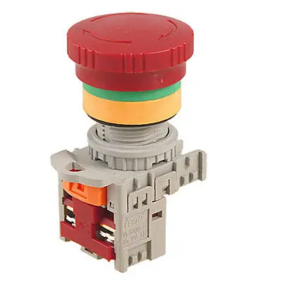 

Red Sign Mushroom Emergency Stop Push Button Switch 1 NC Normally Close TN2BKR1C