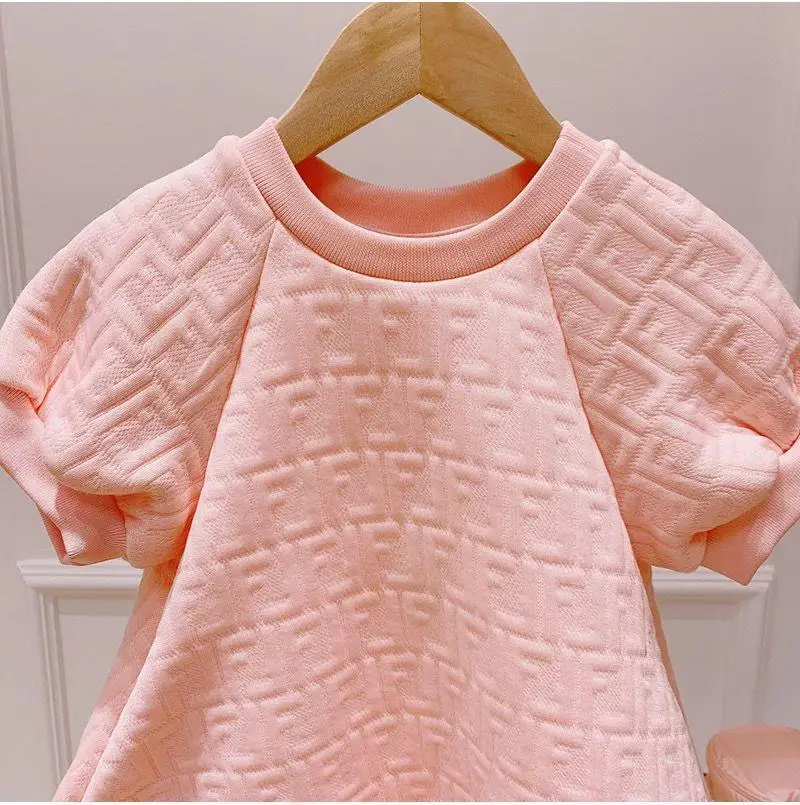 Girls Dress Spring Summer Girls Dress Fashion 2-9Y Children Long Dress Baby Short-sleeved Mesh Princess Teenage clothing