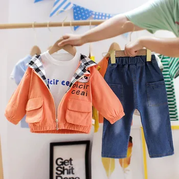

2020 Spring Autumn Kids Clothing Sets Cotton Baby Boys Clothes Cartoon Jacket T Shirts Pants 3Pcs Baby Outfit Children Tracksuit