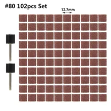 Kit de tambour de ponçage, 102 pièces, #80 #100 #120 grain avec mandrin de ponçage pour Dremels, outils rotatifs, outils abrasifs, livraison rapide