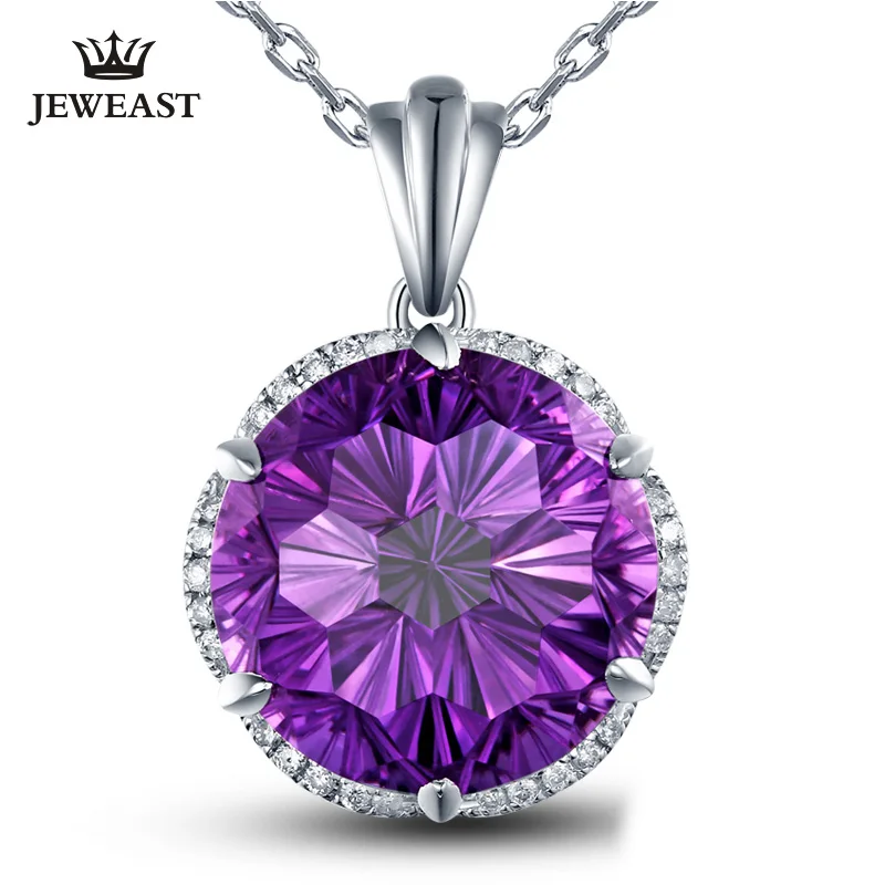 

SLFD Natural Amethyst 18K Pure Gold Pendant Real AU 750 Solid Gold Upscale Trendy Classic Party Fine Jewelry Hot Sell New 2020