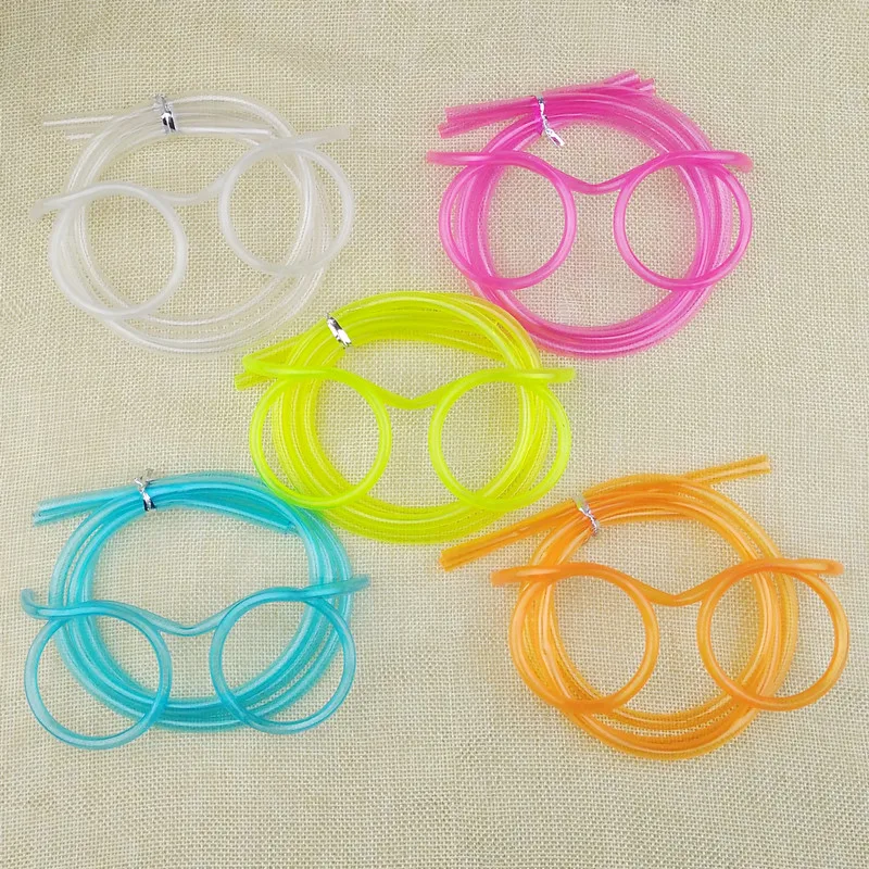 Hot! Funny Soft Glasses Drinking Straw Unique Flexible Drinking Tube Kids Party Colorful Plastic Kid's Party Toys For Children Hot! Funny Soft Glasses Drinking Straw Unique Flexible Drinking Tube Kids Party Colorful Plastic Kid's Party Toys For Children