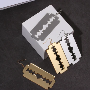 

New Design Acrylic The Blade Drop Earrings For Men Women Punk Acrylic Rock a Razor Blade Earrings Fashion Jewelry Accessories