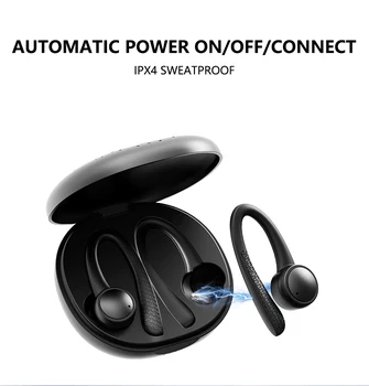 

Wireless Bluetooth 5.0 Sport Headphone IPX7 Waterproof Earphone Hifi Stereo bass noise canceling Headset With Mic Charging Box