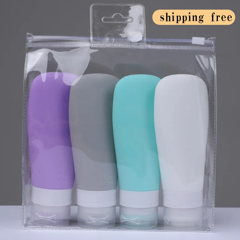 

Travel bottle set Make up set For Shampoo Lotion Cosmetic Mini Silicone Packing Press Bath Bottle Bath Container