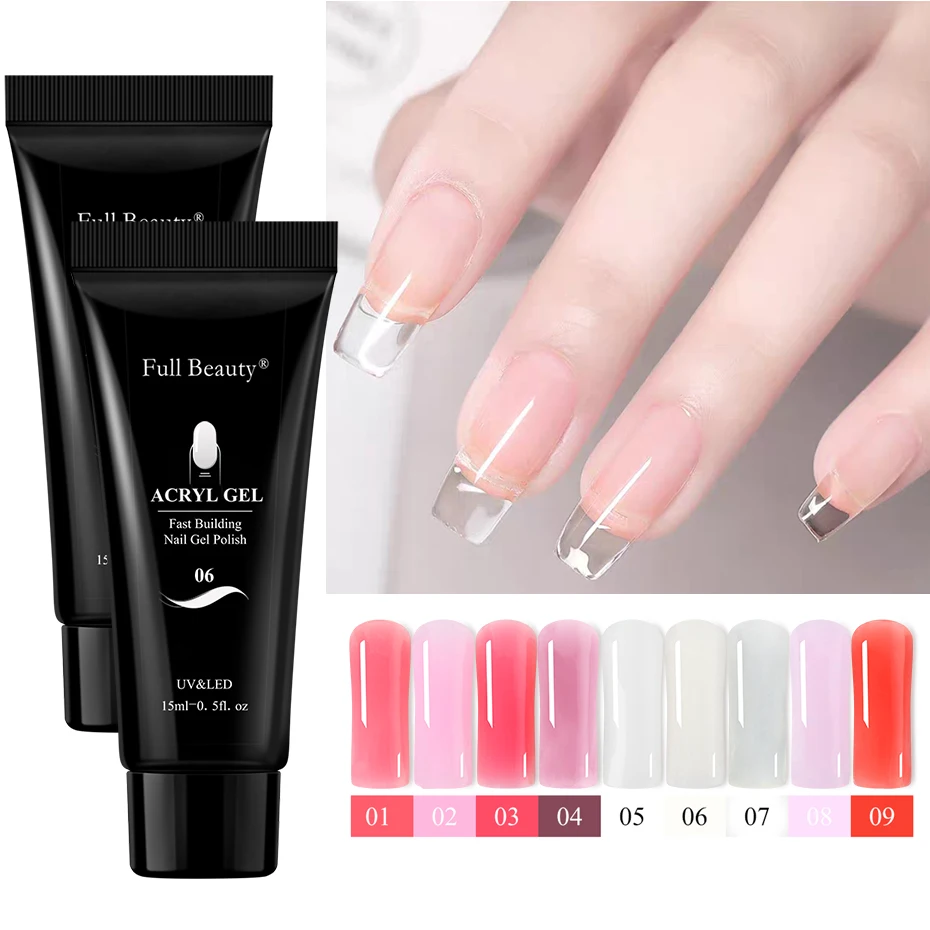 Extensión de uñas acrílicas, esmalte de Gel de construcción rápida, barniz  de Gel de cristal blanco claro, pasta de reparación de uñas, manicura  NL1809, 15ml - AliExpress Belleza y salud