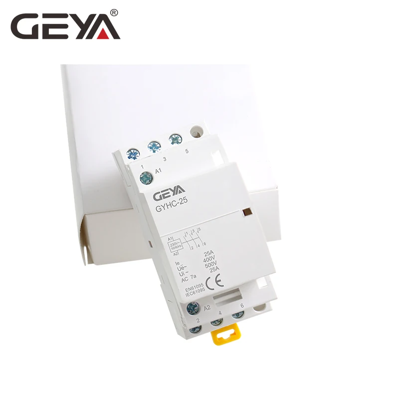 GEYA 3P 16A 20A 25A 3NO AC контактор для дома на din-рейку Тип катушки AC220V автоматический
