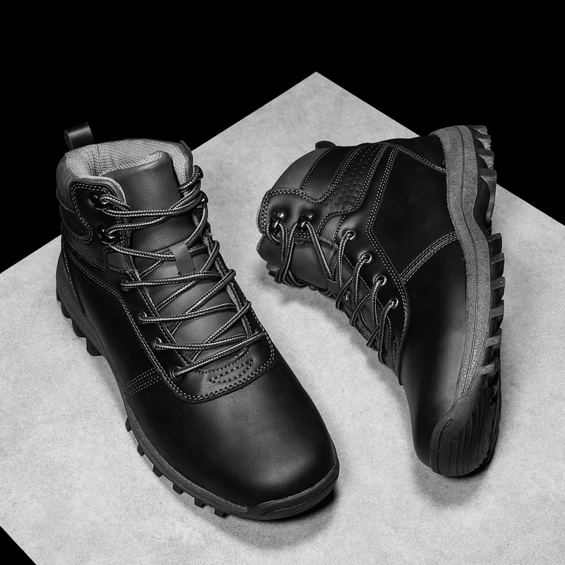 

big size 48 Men Boots lace up New Design Rubber Sole High-top Non-slip Comfortable ankle boots autumn Fashion Men Shoes n3