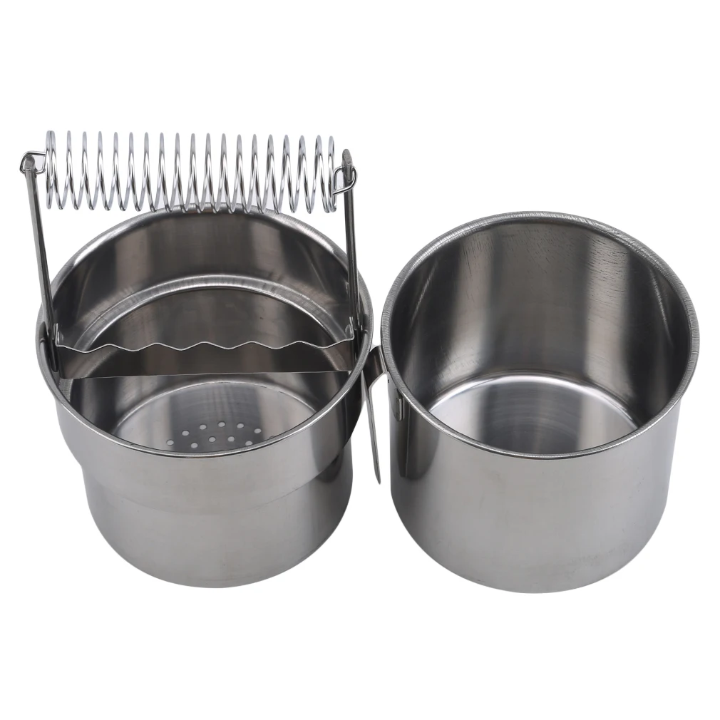 Oil Painting Washing Buckets For Student Art Supplies New Pen Washing Bucket Stainless Steel Double-Layer Paint Brush Bucket patterned paint roller