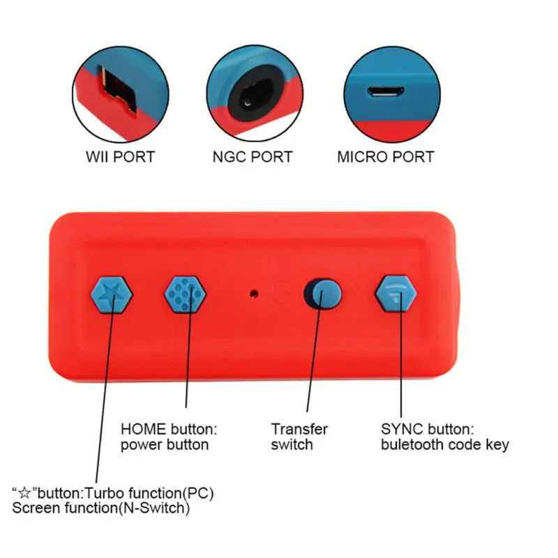 Игровой контроллер преобразователь Bluetooth адаптер Nintend выходной переключатель куб NGC/Wii U/NES