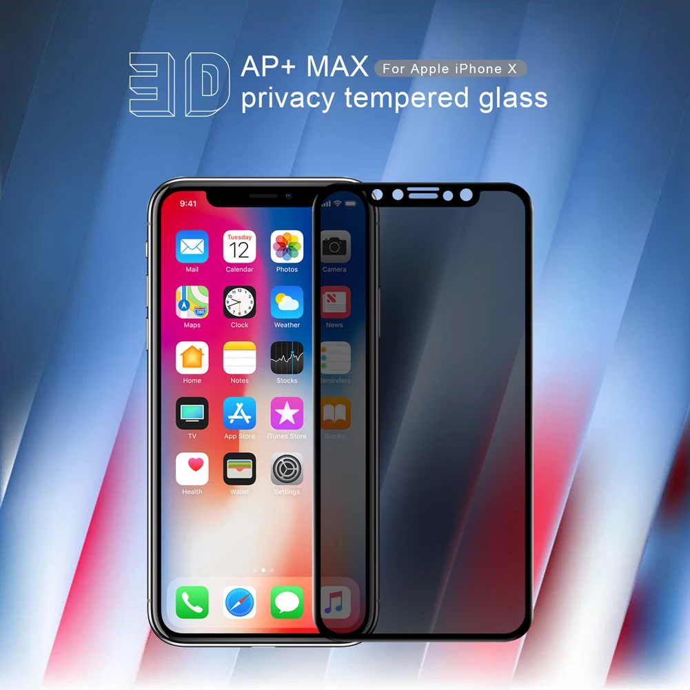 Nillkin Анти шпионское закаленное стекло для iPhone 11 Pro Max X XR XS MAX защита экрана антибликовое стекло конфиденциальности для iPhone 8 7 Plus