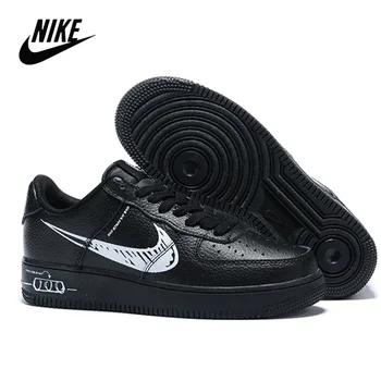 

Nike-Zapatillas deportivas Air Force 1 bajas "Sketch" para hombre y mujer, estilo azul, CW7581-101