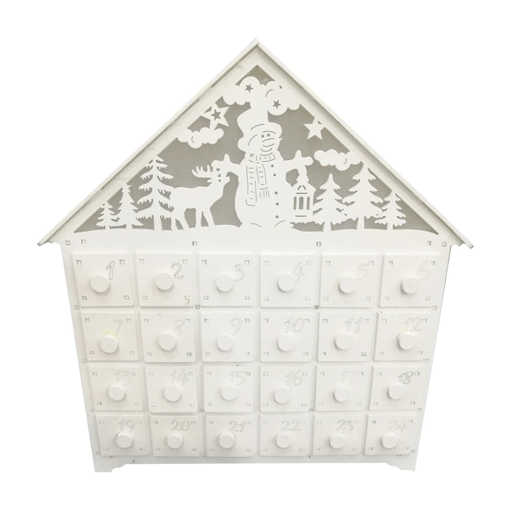 

Drawers Elk Gift Santa Claus Led Light White Lampshade Pine Tree Home Ornament Reusable Christmas Decoration Advent Calendar