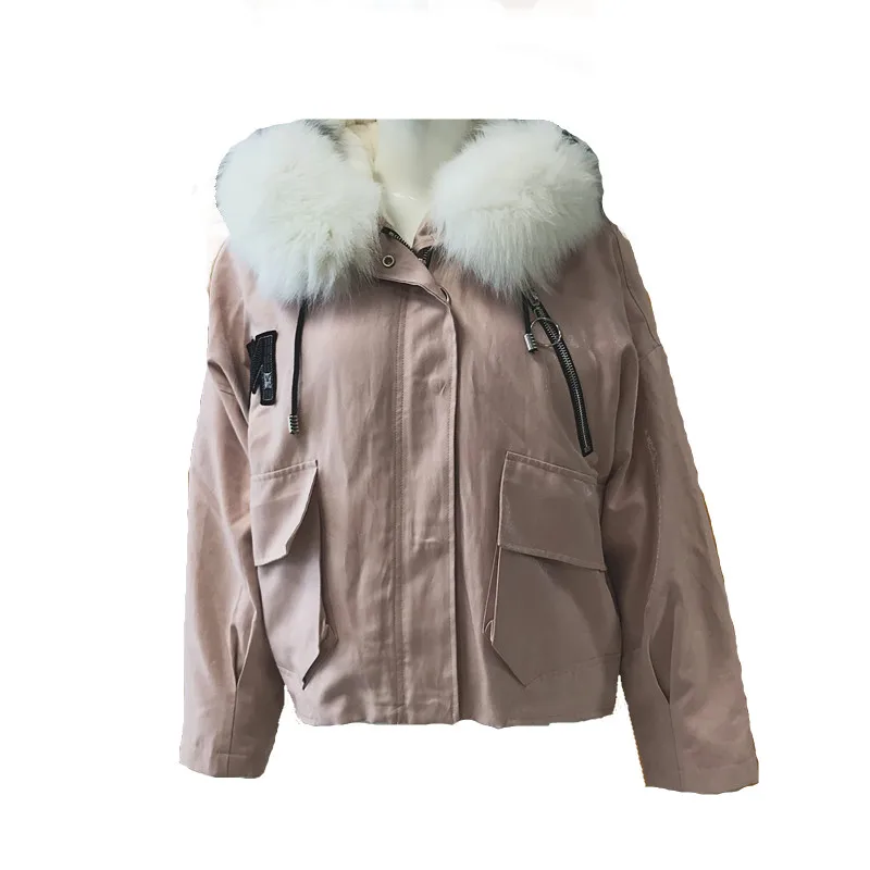 #^Special Price Весенне-зимнее модное тонкое женское пальто розового цвета с воротником из натурального меха енота короткая куртка с хлопковой подкладкой #^Special Price Весенне-зимнее модное тонкое женское пальто розового цвета с воротником из натурального меха енота короткая куртка с хлопковой подкладкой