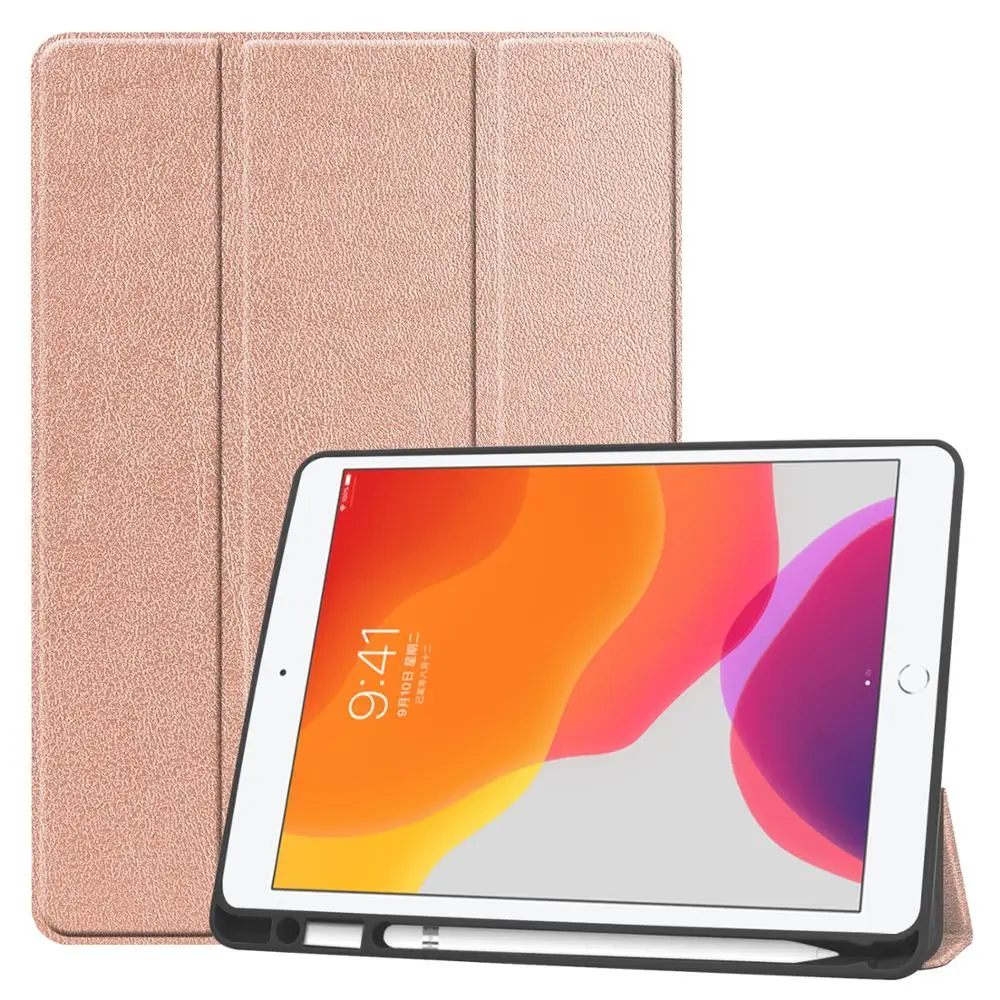 ipad10.2-RoseGold Чехол для ipad 10,2 крышка чехол для Apple ipad 7 7th 10," A2200 A2198 A2232 Защитная крышка из искусственной кожи чехол с держателем ручки - Цвет: ipad10.2-RoseGold