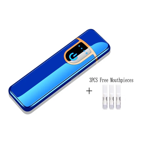ice blue Перезаряжаемая электронная USB Зажигалка, двухсторонняя электрическая зажигалка, мини-автомобильная сигарета, зажигалки для зарядки, ветрозащитные, сенсорные, индукционные - Цвет: ice blue