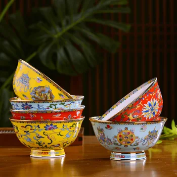 

4.5/5/6/8 inch Vintage Chinese Tradition Ceramic Tableware Soup Rice Bowl Jingdezhen Bone china Ramen Bowls Salad Mixing Bowls
