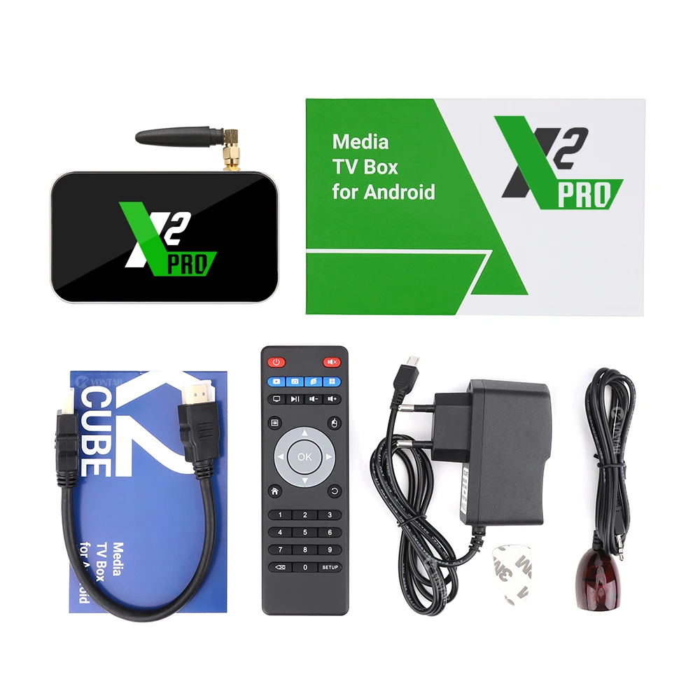 X2 Pro TV Box Android 9.0 4GB RAM 32GB Smart TV Amlogic S905X2 X2 cube 2GB 16GB Set Top Box 2.4G/5G WiFi 1000M 4K Media Player