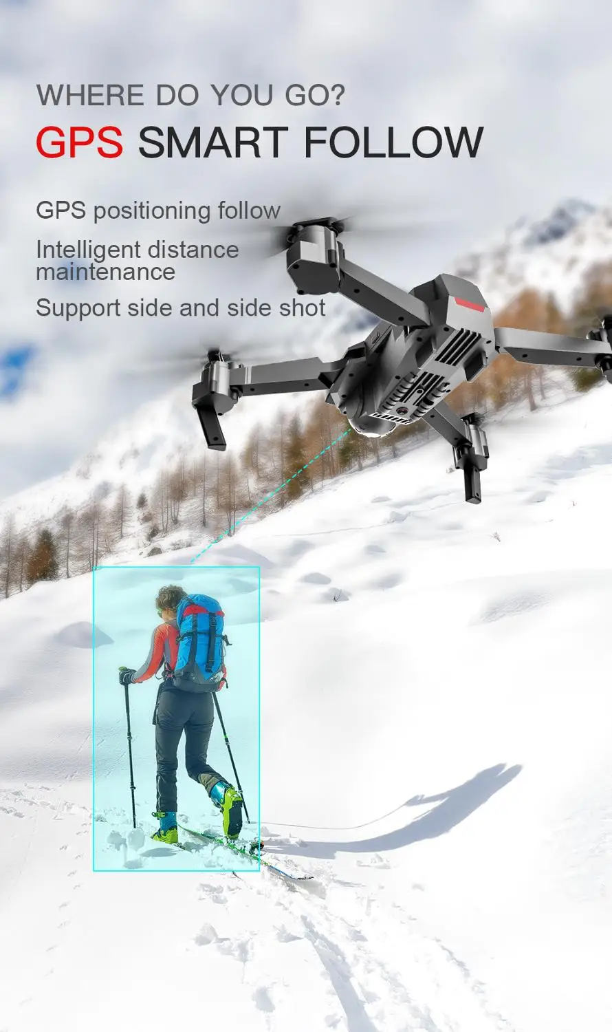 Profession GPS Drone with 4K HD Dual Camera Wide Angle Anti-shake Double GPS WIFI FPV RC Quadcopter Foldable Follow Me-2
