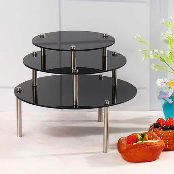 

New Acrylic 3 Tiers Round Cake Cupcake Stand Dessert Display Holder Rack Organizer Kitchen Cake Tools Party Wedding Decorations