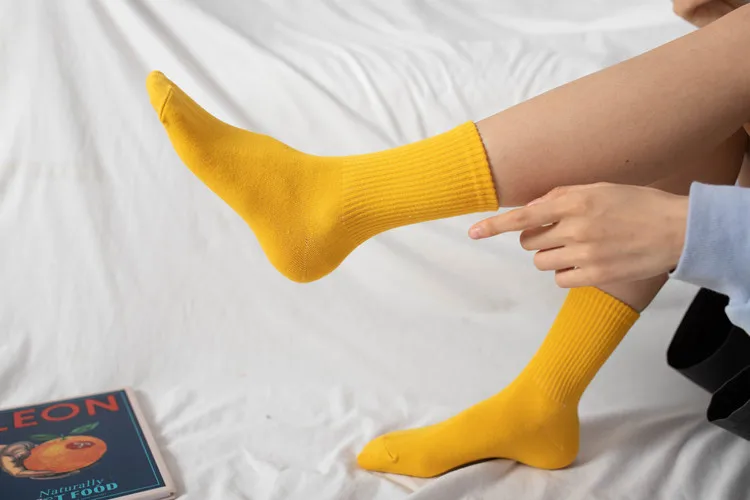 Frauen Socken 100 Baumwolle Mode Trend Einfarbig frauen Socken Reine Baumwolle Frau Socken Glücklich Mädchen Socken Kurze Crew ankle Socken – Detail 11