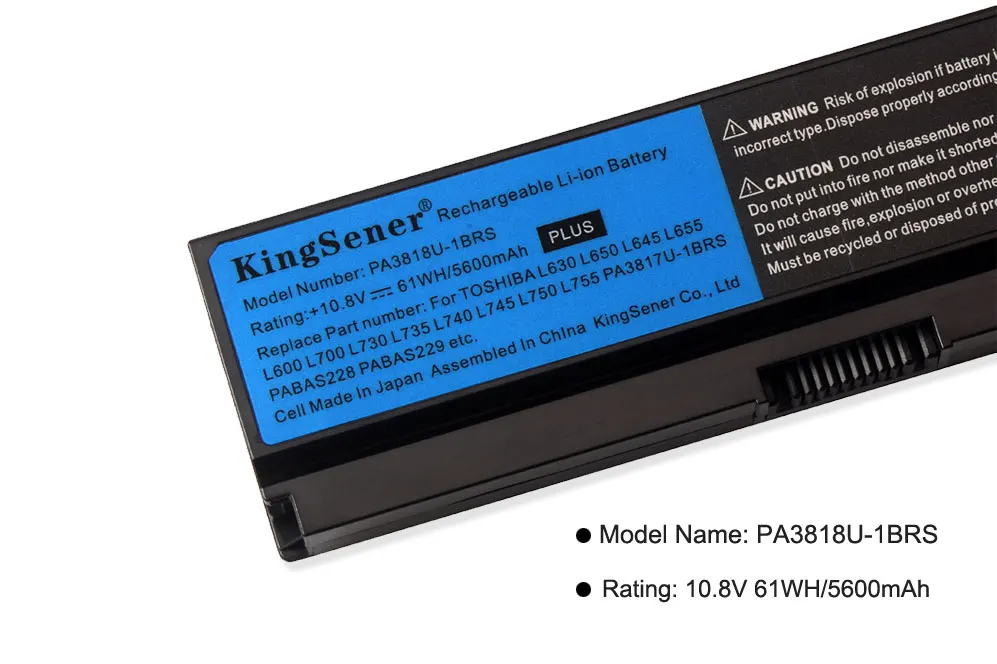 KingSener PA3817U-1BRS PA3817U Батарея для Toshiba Satellite A660 C640 C600 C650 C655 C660 L510 L630 L640 L650 L670 L770 PA3818U