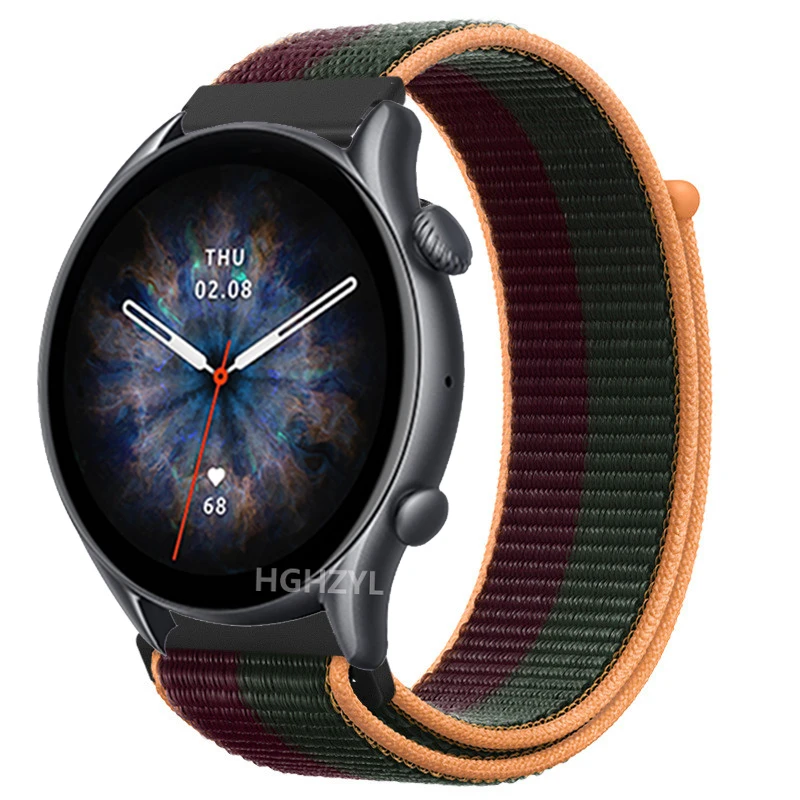 Ремешок нейлоновый для Amazfit GTR 3 спортивный браслет TicWatch Pro X водонепроницаемый Xiaomi