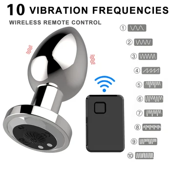 Anal Vibrator Butt Plug Vagina Vibrator Stainless Steel Anal Plug Adult Sex Toys for Man Wireless Remote G-spot Clit Stimulator 2