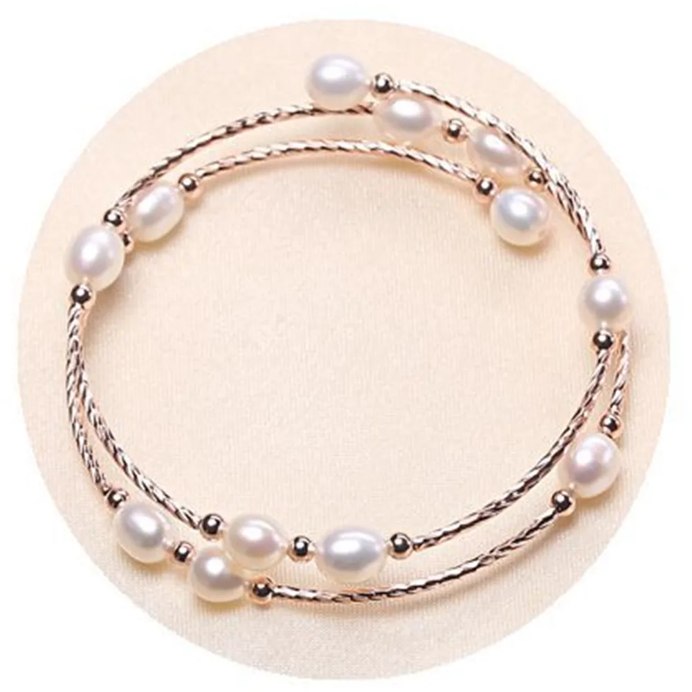 YKNRBPH 14 к Изысканный жемчужный браслет Открытый изысканный для женщин свадьбы Серебристый браслет ювелирные изделия