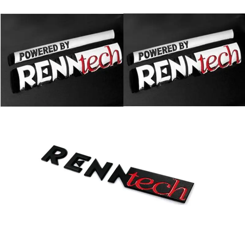 Металлический сплав 2 шт Автомобильный боковой багажник Renntech эмблемы+ 1 шт задний Renntech значки наклейки с логотипами