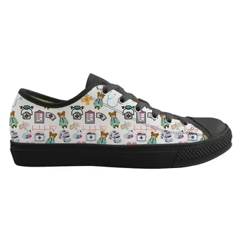 

Hospital Doctor Pill Print Casual Women Flats Shoes Nurse Drawings Ladies Comfort Vulcanized Sneakers Summer Canvas Board Shoes