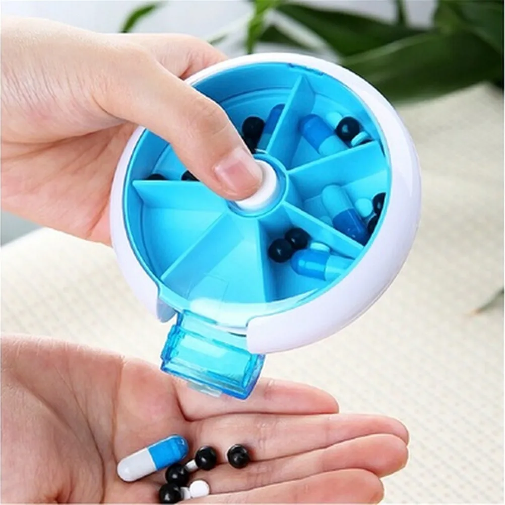 Weekly Rotating Pill Box Travel Case Splitter Organizer Medicine 7 Day Cutter Tablet Container Pastillero | Красота и здоровье