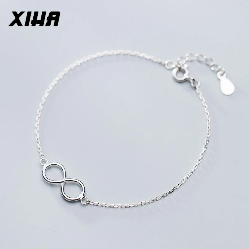 

XIHA 925 Sterling Silver Bracelets Infinity Bracelet Women's Silver Ladies Fashion Jewellery Wholesale Bulk Sister Birthday Gift