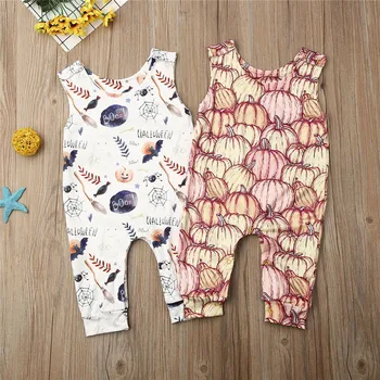 

Newborn Infant Baby Unisex Kid Halloween Broom Rompers Jumpsuit Vest Clothes Set
