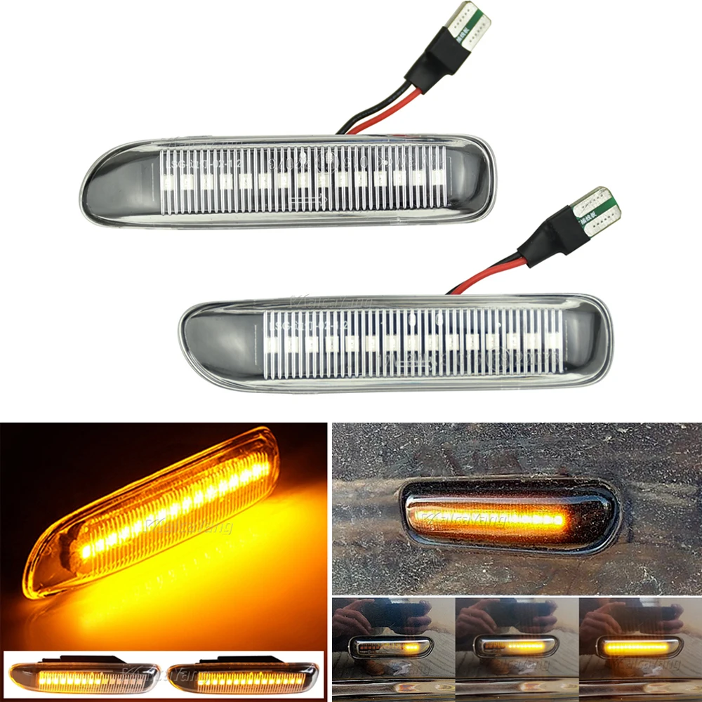 Dynamic Side Marker Light LED Turn Signal Light Sequential Blinker Smoked For BMW 3 Series E46