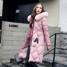 

Winter Jacket Women Parkas 2021 Warm Fur Solid Color Parka Slim Long Winter Coats Cotton Jacket Women Plus Size Winter Coat
