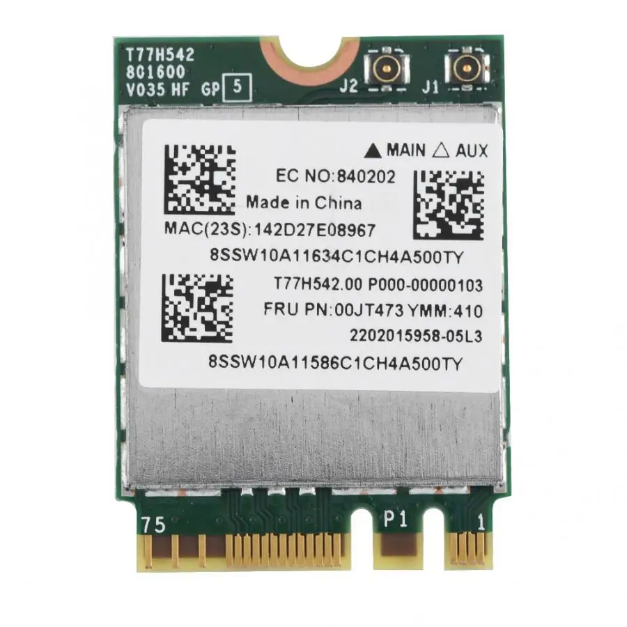 Мини WIFI карта Двухдиапазонная 433Mpbs сеть NGFF M2 беспроводная 802.11AC для Lenovo