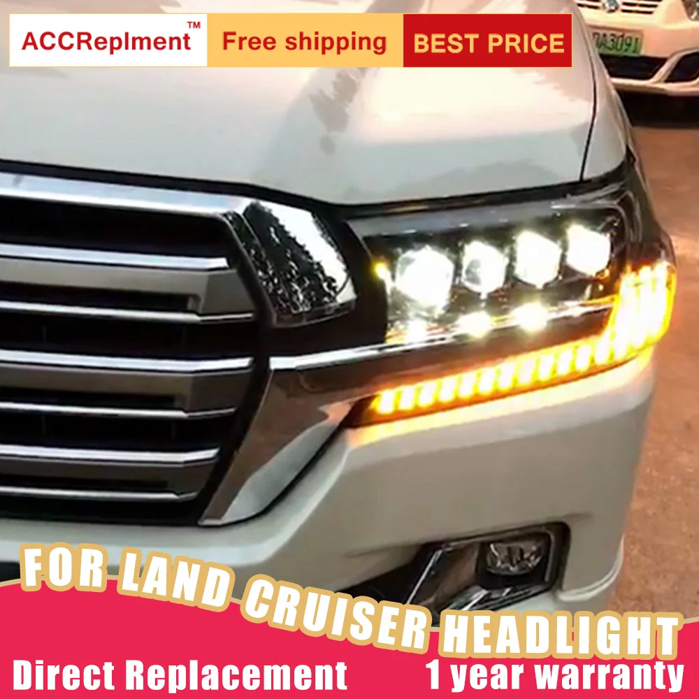 2 шт. светодиодный фары для Toyota Land Cruiser- светодиодный Автомобильные фары ангельские глазки все светодиодный протовотуманная подсветка Габаритные огни