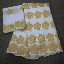 Африканская сухая кружевная ткань, высокое качество, хлопок, кружево, горячая Распродажа, швейцарская вуаль, кружевная ткань из Дубая, африканская ткань, 7 ярдов