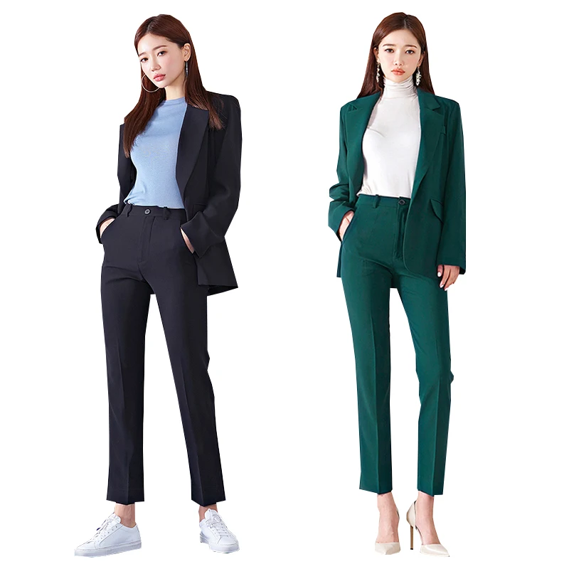 

Suit female 2019 new professional suit jacket nine pants two sets of temperament fashion slim slimming overalls women's clothes