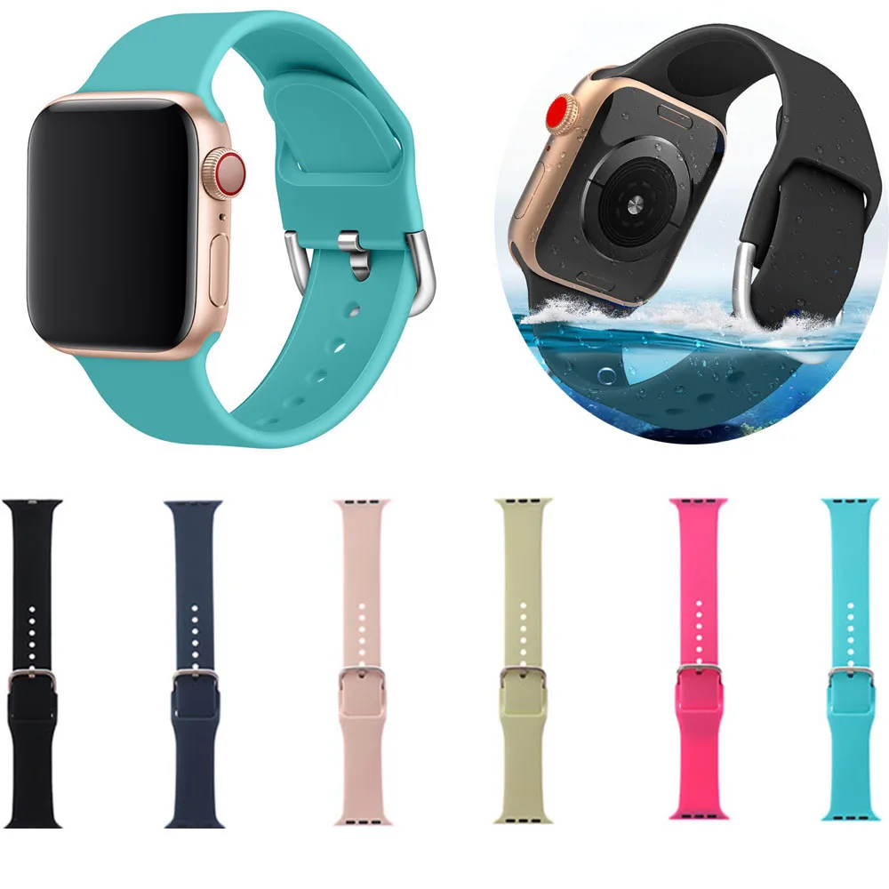 1 шт для наручных часов Apple Watch силиконовый сменный спортивный ремешок петли чехол для телефона на руку серии 4, версия 1, 2, 3, ремешок 38/42/40/44 мм Смарт-часы аксессуары