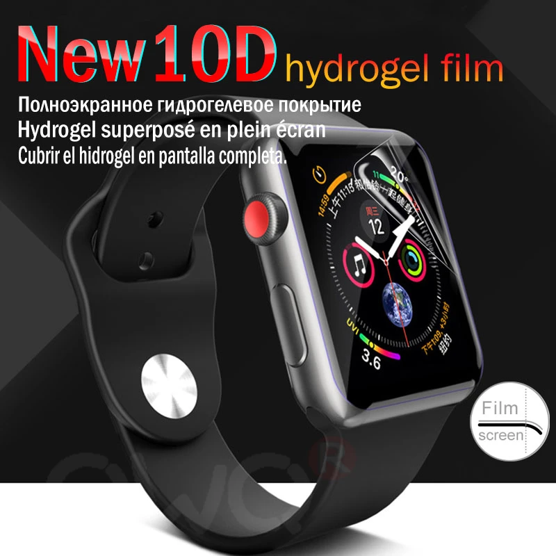 3 шт 10D Защитная пленка для экрана полное покрытие Защитная пленка для Apple iWatch 4 5 2 3 1 40 мм 44 мм 38 мм 42 мм гидрогель не закаленное стекло