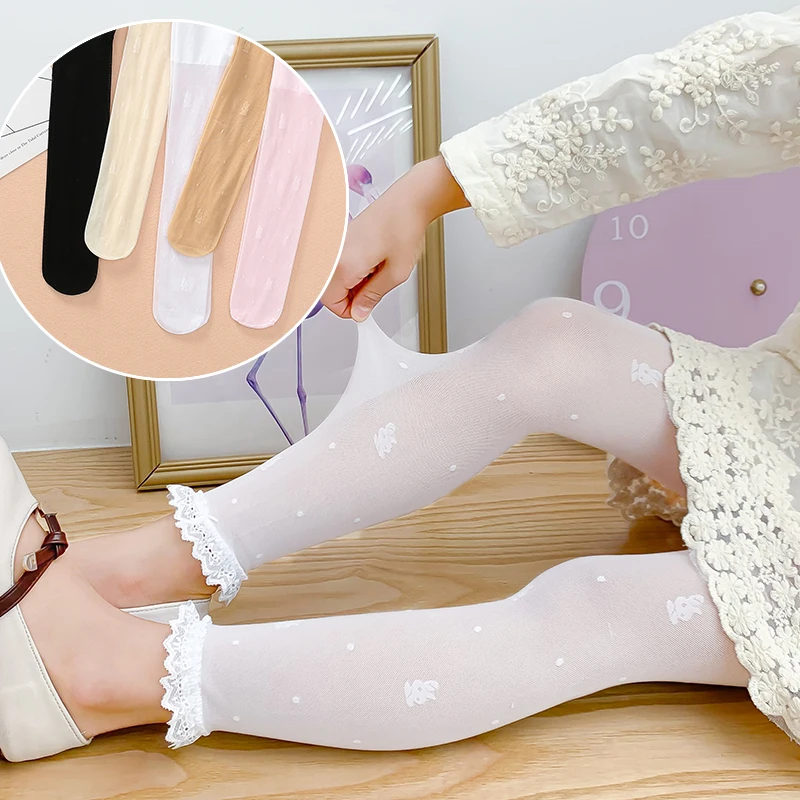 Girls Pants Summer Ultra thin Transparent Rabbit Pantyhose Ankle-length
