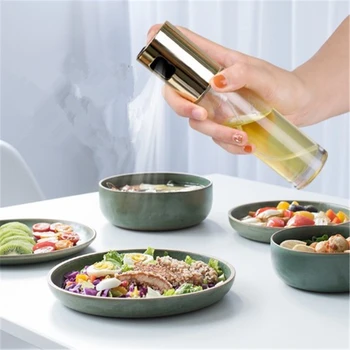 

Kitchen Spray Bottle Food Grade Oil Pot Barbecue Cruet Home Soy Sauce Glass Oil Vinegar Bottle Fuel Injection Bottle Glass