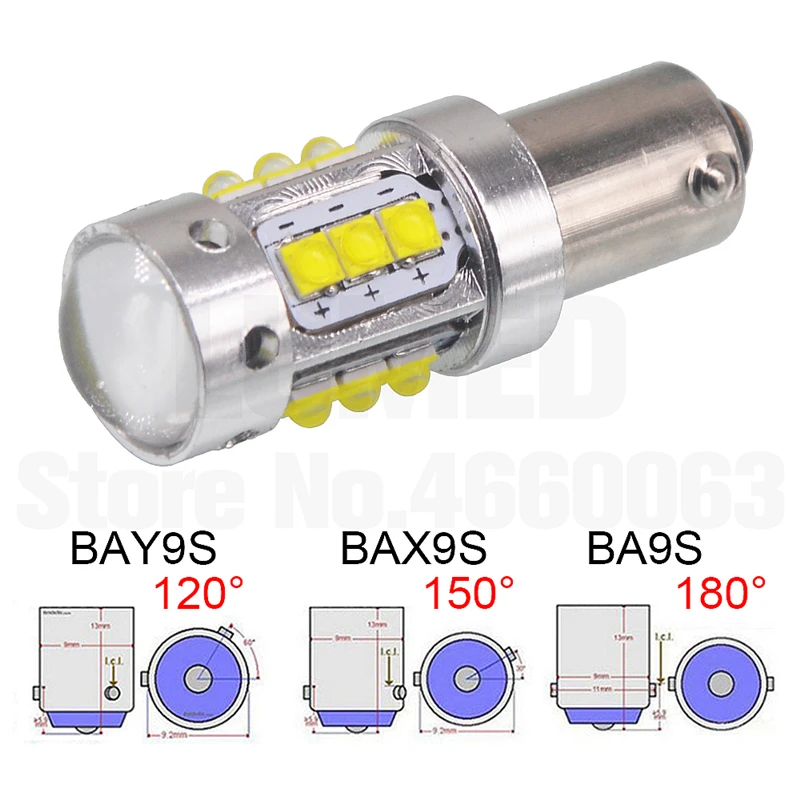2x H21w BAY9S BA9S BAX9S XBD чипы светодиодный белый Canbus безошибочный светодиодный фонарь заднего хода 80 Вт белый