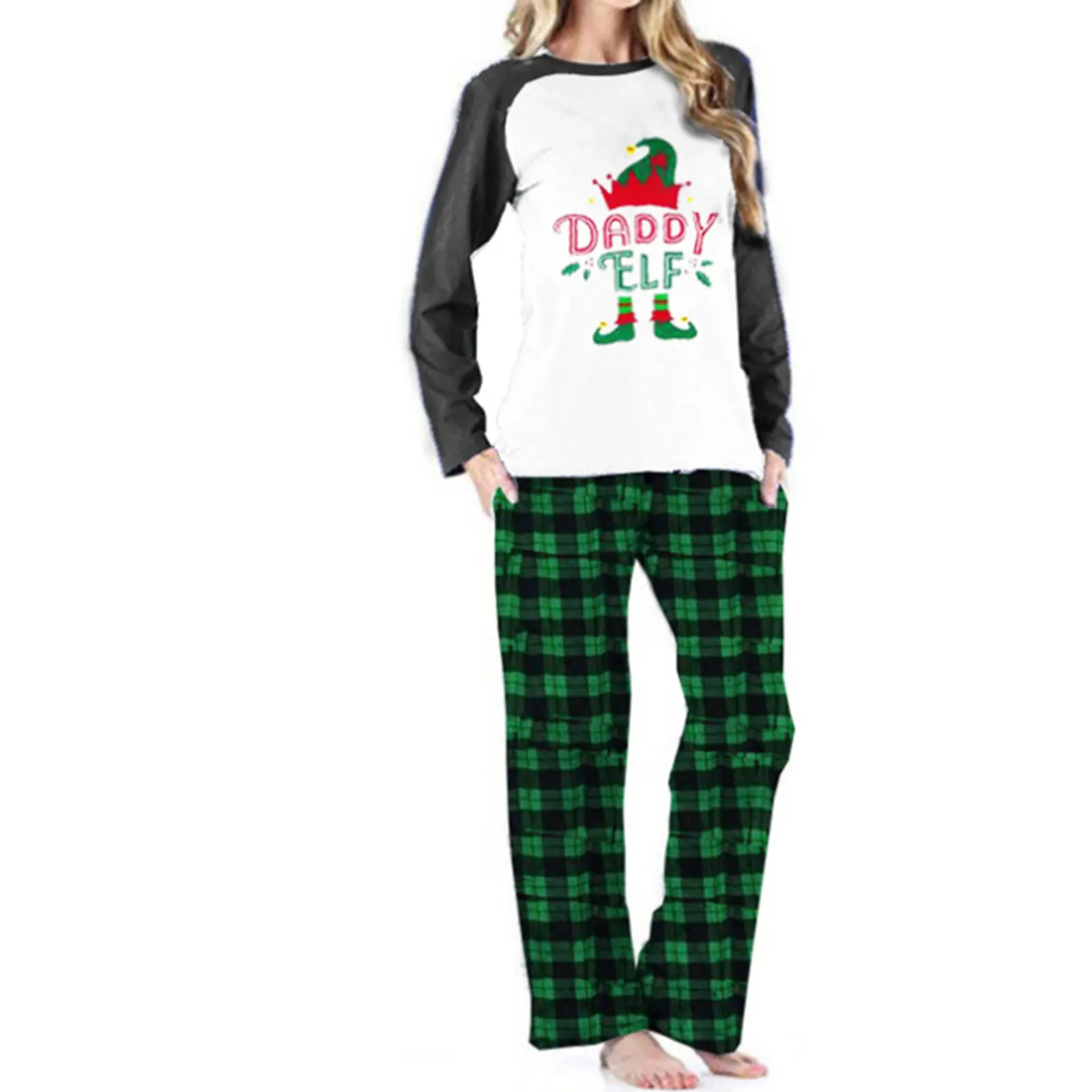 

2020 New Women's Loose Pajamas Long Sleeve Round Neck Elastic Head Long Pants for Autumn and Spring